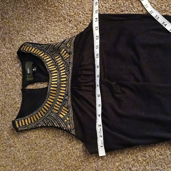 Massimo black beaded tank maxi dress size small - Picture 12 of 14